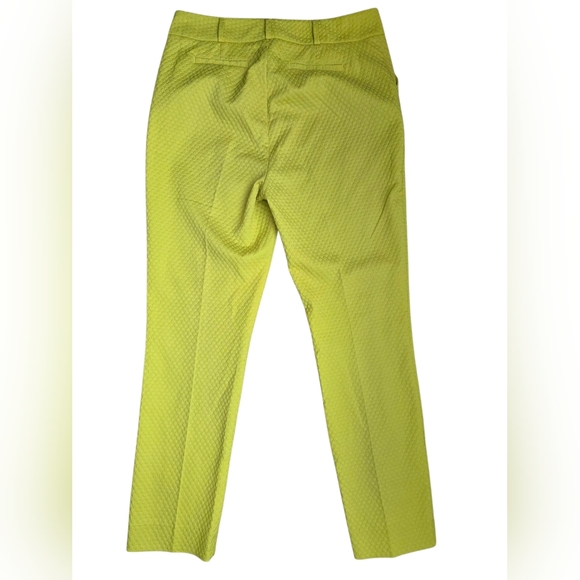 Soft Surroundings Pants Women Green Textured Chino Straight Preppy Size 6 - Picture 2 of 3